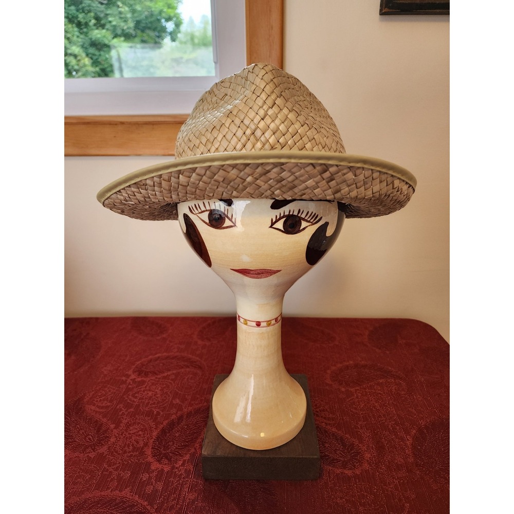 Women's vintage Straw Hat Ribbon Band Farmhouse Prairie Heritage Country Charm